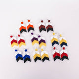 Chevron School Spirit Dangles - White/Orange/Black