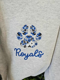 Floral Royals Paw Print Embroidered