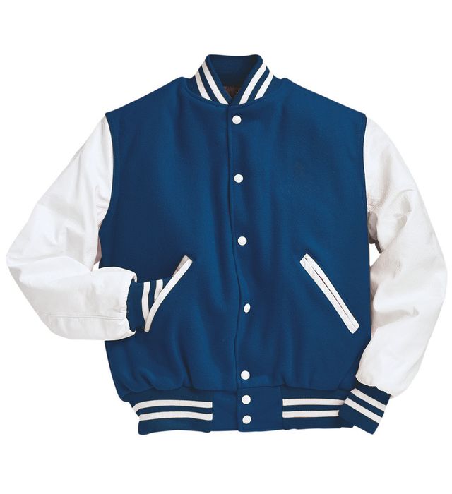 Women Royal Blue and White Varsity Jacket - Letterman Style