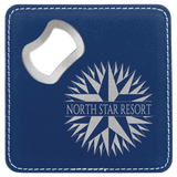 4in x 4in Square Leatherette Bottle Opener Coaster