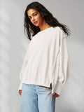 Long Sleeve Crewneck Sweatshirt PRAY APPLIQUE