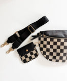Checkered Crossbody Fanny Pack | Slim Card Holder | Wallet
