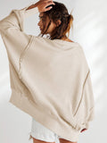 Long Sleeve Crewneck Sweatshirt PRAY APPLIQUE