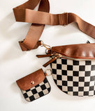 Checkered Crossbody Fanny Pack | Slim Card Holder | Wallet