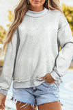 Oversize Reversible Mock Neck Sweatshirt