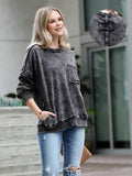 `French Terry Acid Wash Pullover