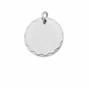 Stainless grooved round pendant