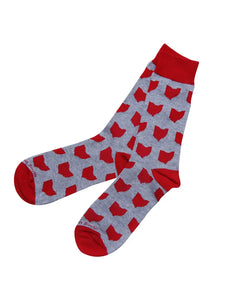 Ohio Grey and Red Socks