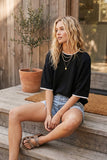 Gameday Contrast Trim Oversized Sweater Top