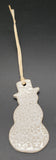 Snowman Shaped Handmade in Ohio, Stoneware Ceramic Ornaments