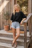 Gameday Contrast Trim Oversized Sweater Top