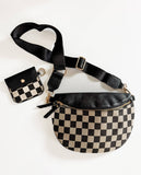 Checkered Crossbody Fanny Pack | Slim Card Holder | Wallet