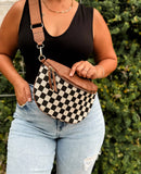 Checkered Crossbody Fanny Pack | Slim Card Holder | Wallet