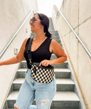 Checkered Crossbody Fanny Pack | Slim Card Holder | Wallet