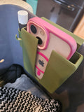 Phone holder clip for rubber bag