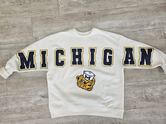 Oversized Michigan crewneck