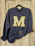 Michigan sequin embroidered crew neck