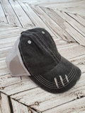 Distressed black and white hat available for customization from Beyond Laser Creations