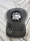 Mama Bear Patch on distressed black hat